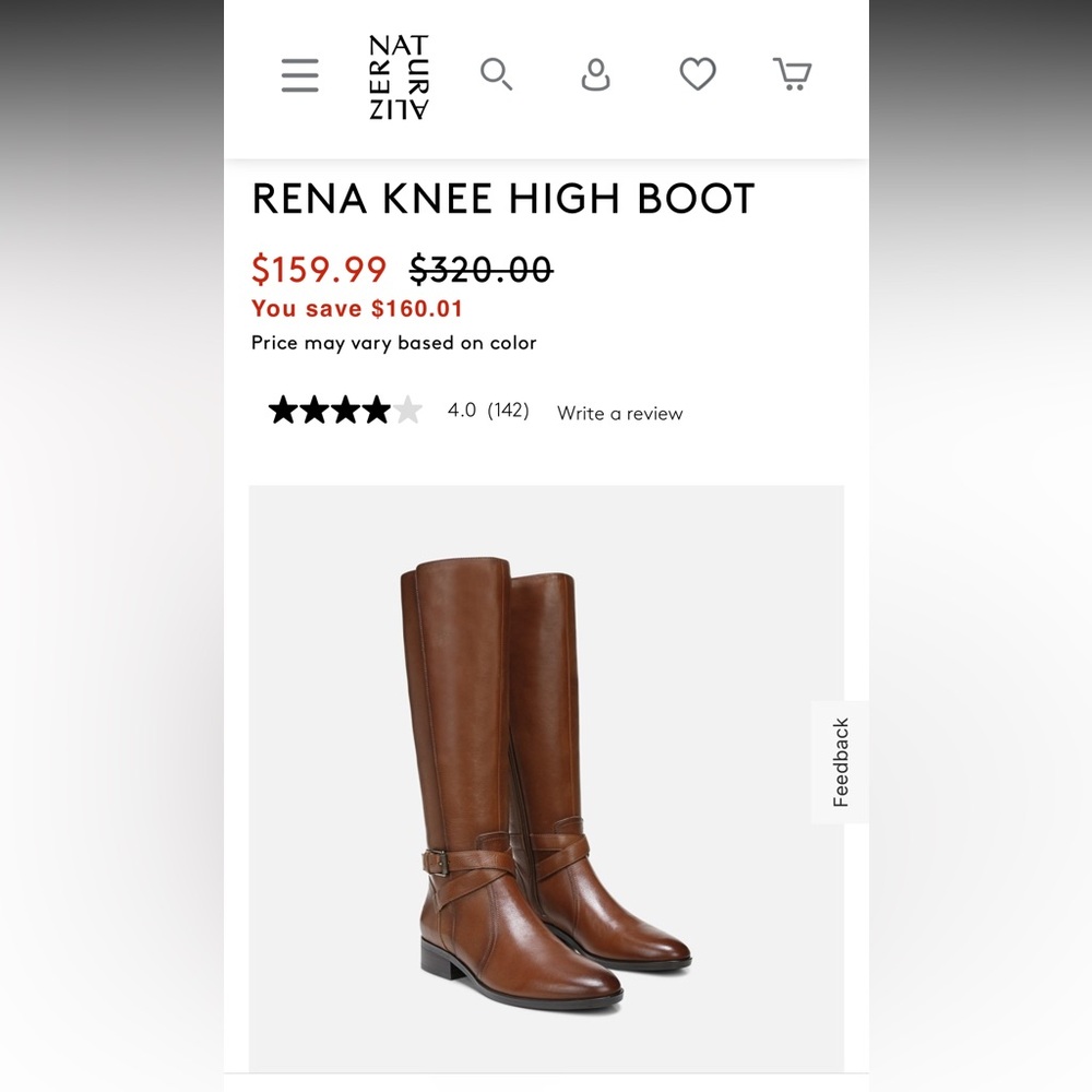 Naturalizer genuine leather knee high boots size 9